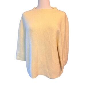 Bianco & Blu Women's Yellow Crew Neck Sweater.  Size Large